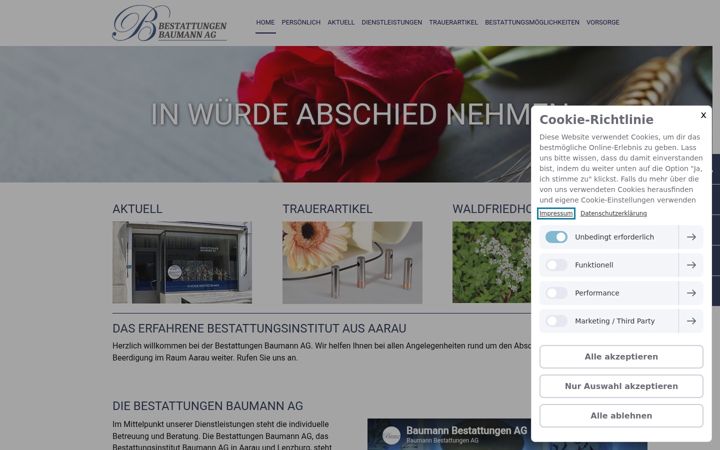 Screenshot of bestattungsinstitutaarau.ch
