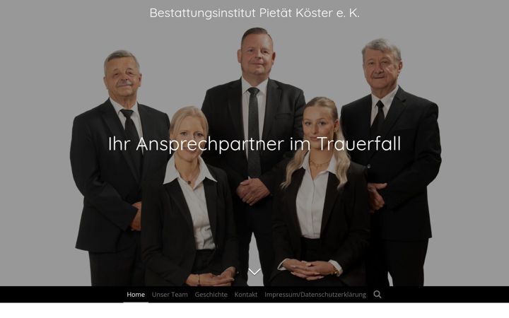 Screenshot of bestattungsinstitutpietaetkoester.de