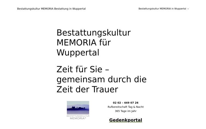 Screenshot of bestattungskultur-memoria.de