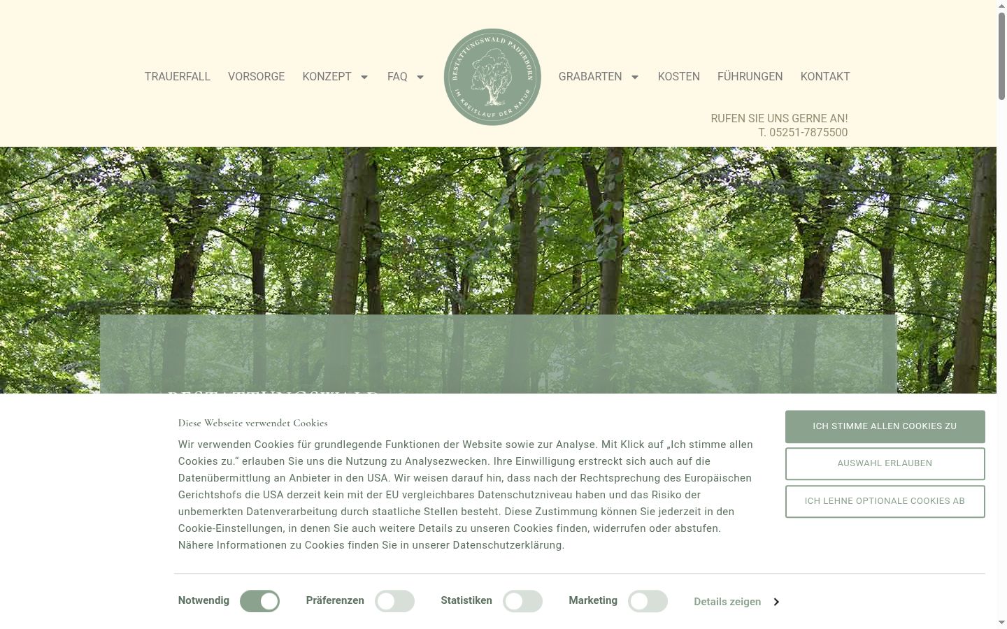 Screenshot of the consent banner shown before any interaction