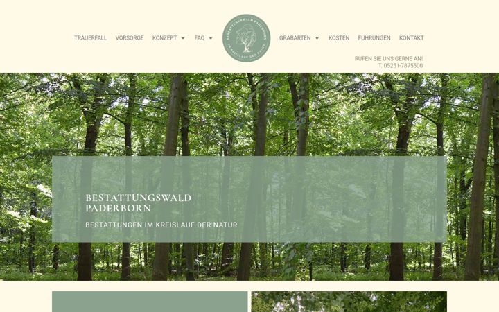 Screenshot of bestattungswald-paderborn.de