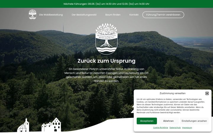 Screenshot of bestattungswald-remsursprung.de