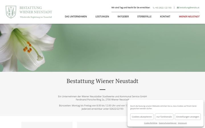 Screenshot of bestattungwienerneustadt.at