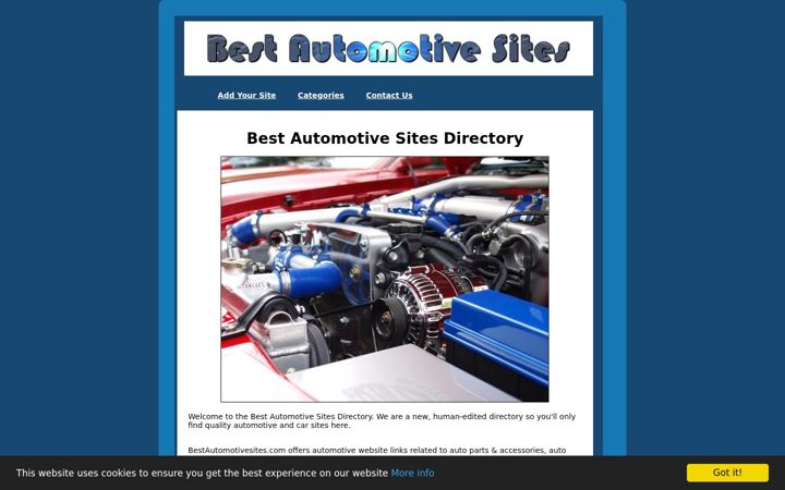 Screenshot of bestautomotivesites.com