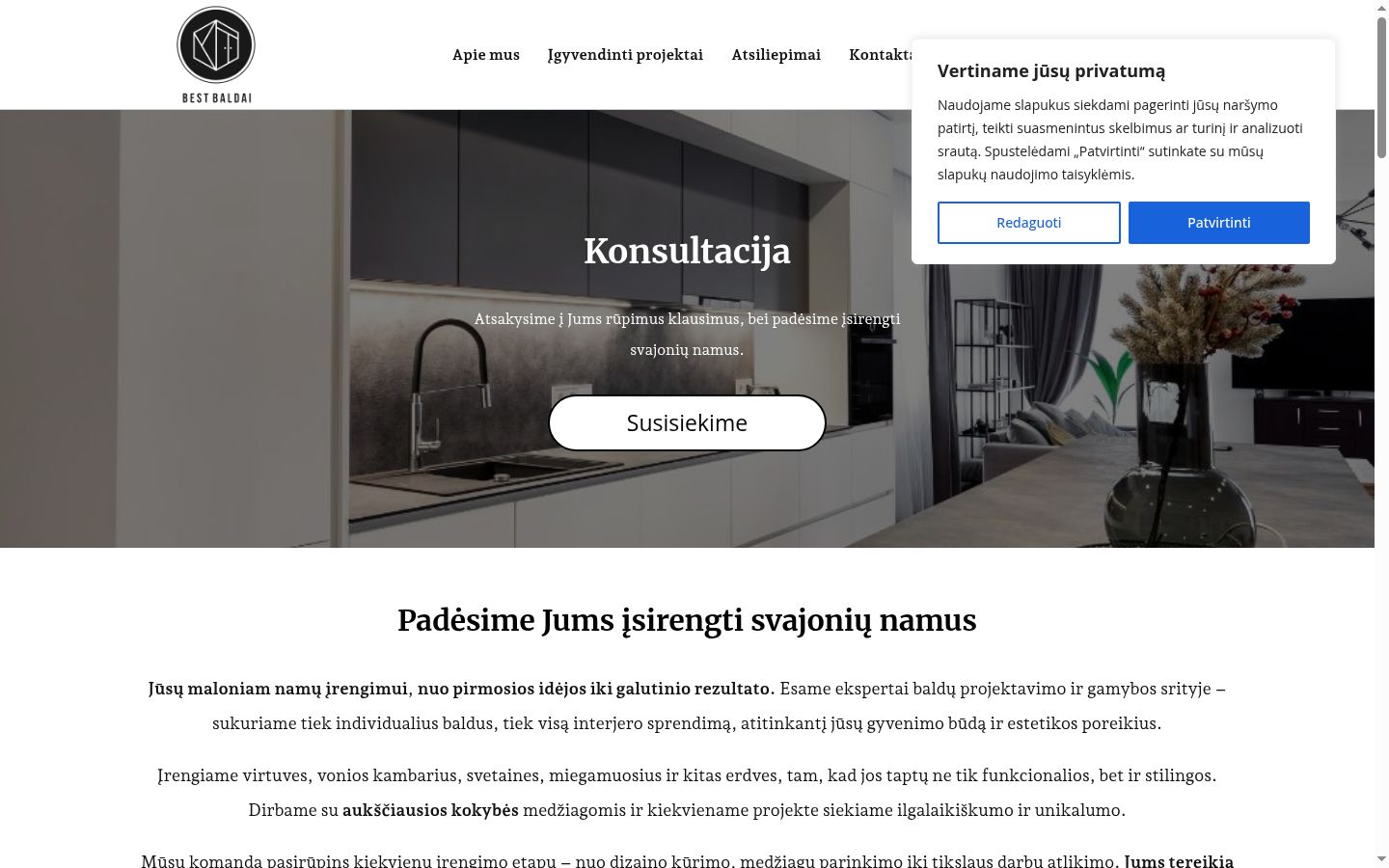 Screenshot del banner di consenso mostrato prima di qualsiasi interazione