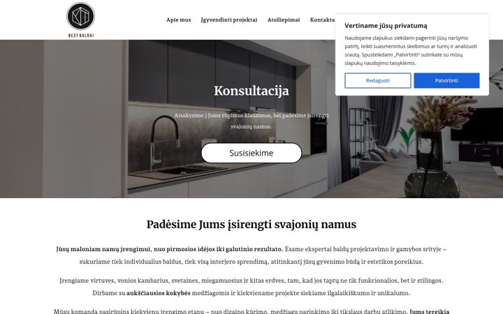 Posnetek zaslona bestbaldai.lt