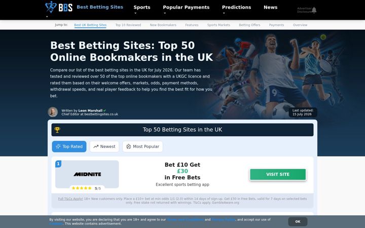 Screenshot of bestbettingsites.co.uk