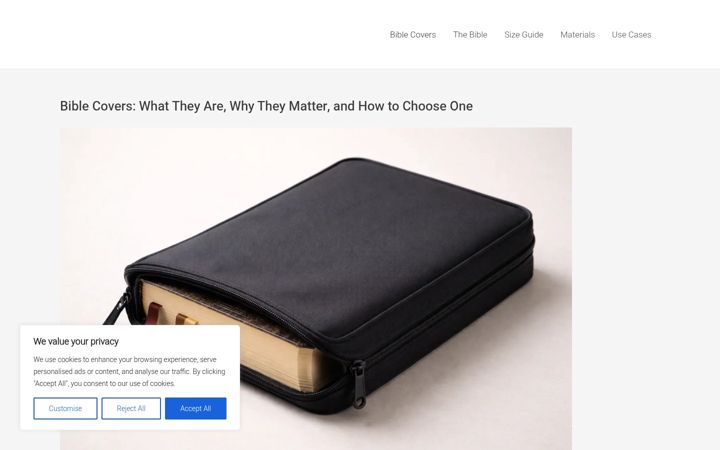 Screenshot of bestbiblecovers.com