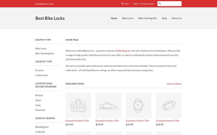 Zrzut ekranu bestbikelocks.co.uk