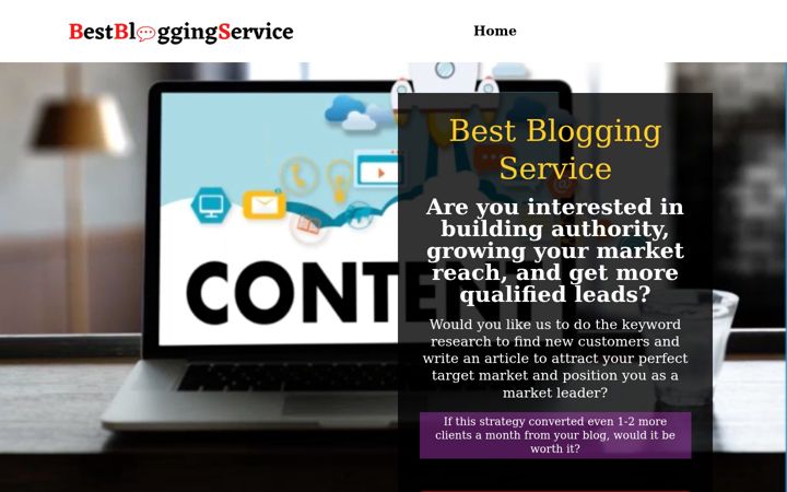 Screenshot of bestbloggingservice.com