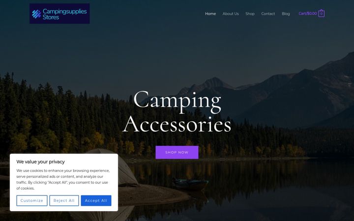 Screenshot stránky bestcampingsupplies.net