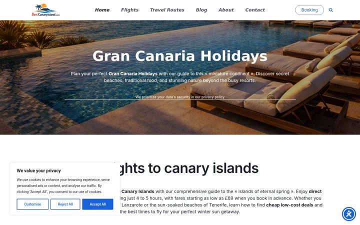 Screenshot of bestcanaryisland.com