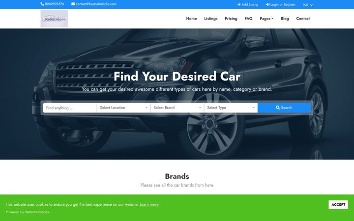 Screenshot of bestcarinindia.com