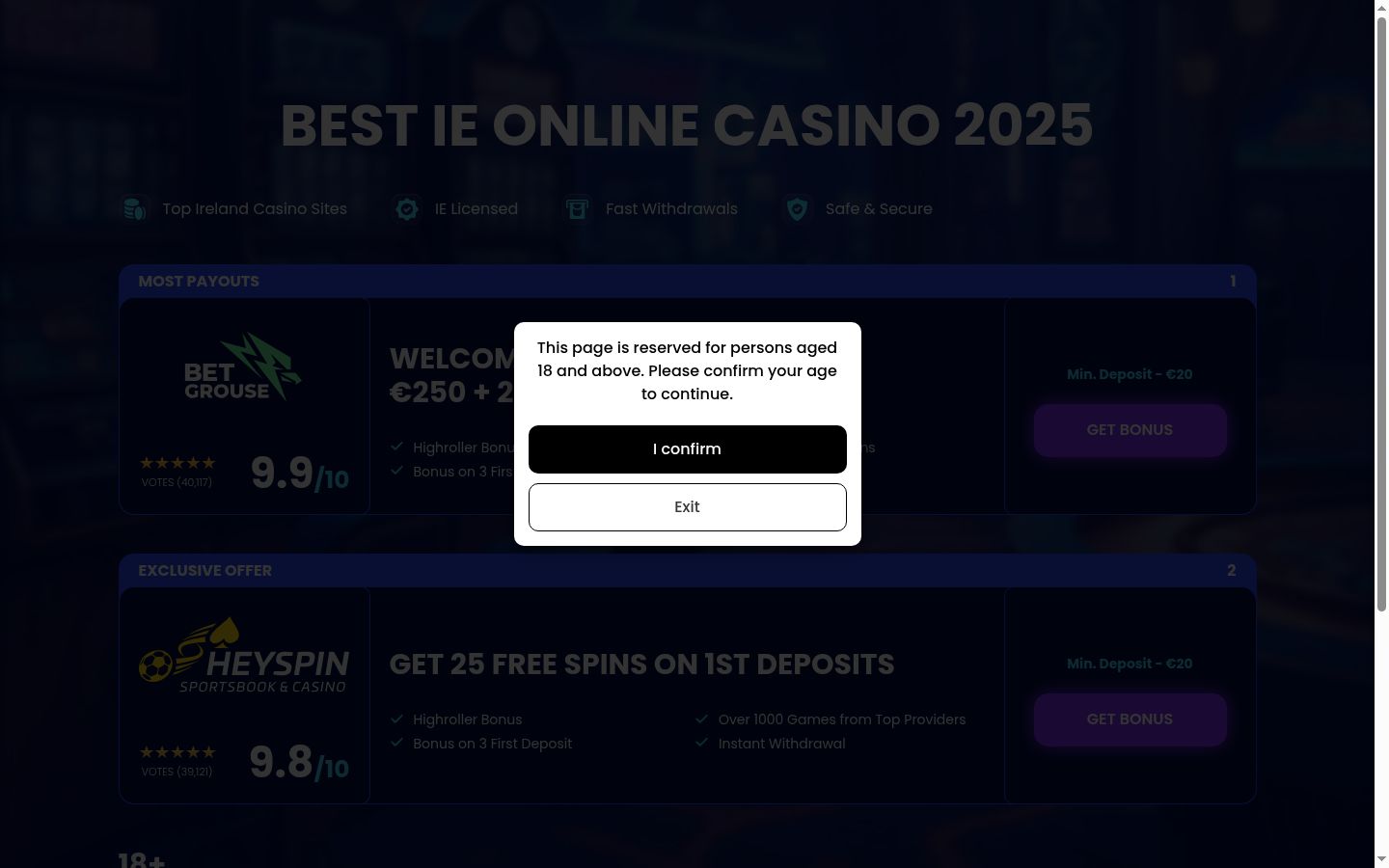 Screenshot del banner di consenso mostrato prima di qualsiasi interazione