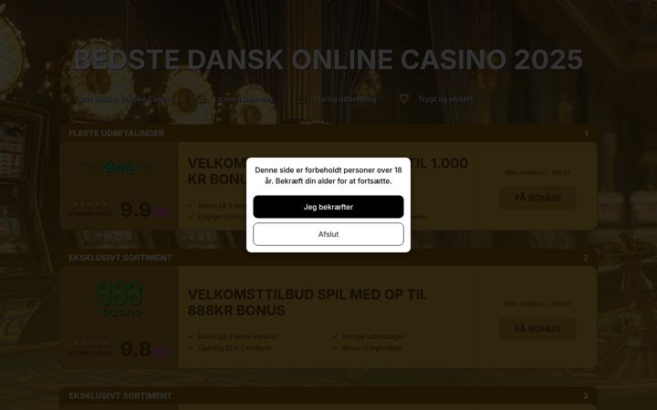 Screenshot of bestcasinosindenmark.com