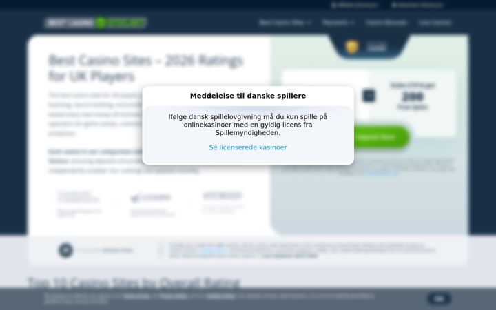 Screenshot of bestcasinosites.net