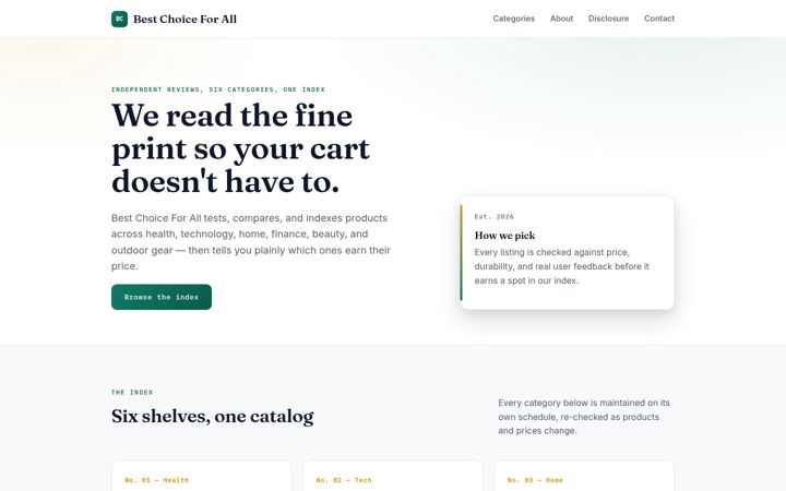 Screenshot of bestchoiceforall.com