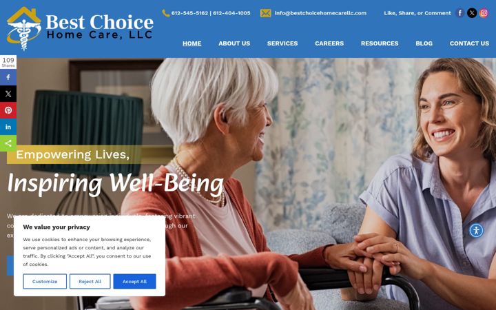 Screenshot of bestchoicehomecarellc.com