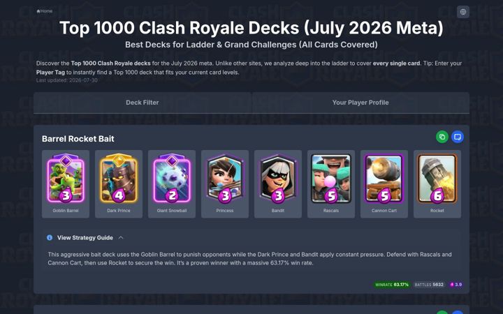 Screenshot of bestclashdecks.com