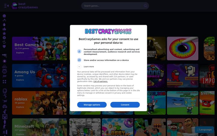 Screenshot of bestcrazygames.com