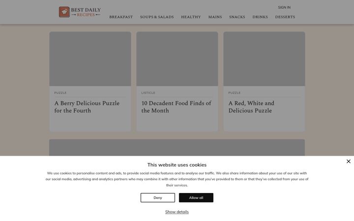 Screenshot of bestdailyrecipes.com