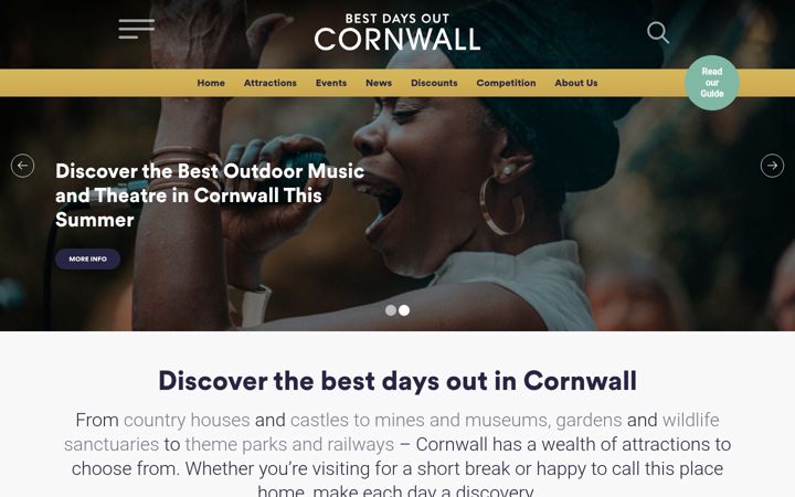 Screenshot of bestdaysoutcornwall.co.uk