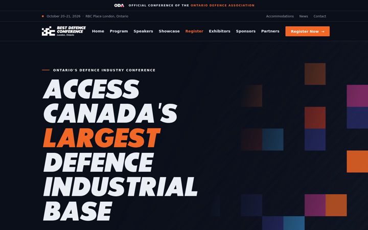 Screenshot of bestdefenceconference.com