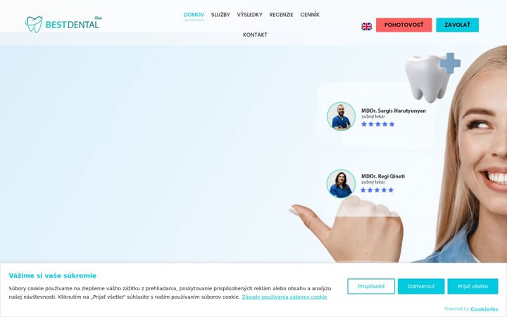 Ekrānuzņēmums no bestdentalclinic.sk