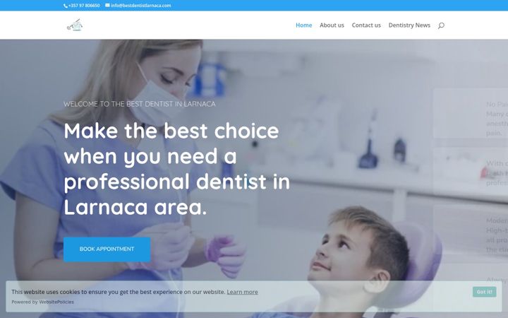 Screenshot of bestdentistlarnaca.com