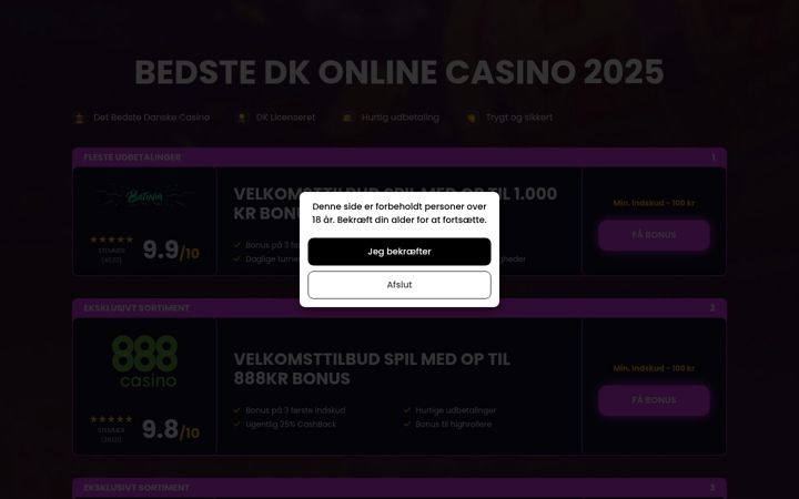 Ekrānuzņēmums no bestdkonlinecasinos.com