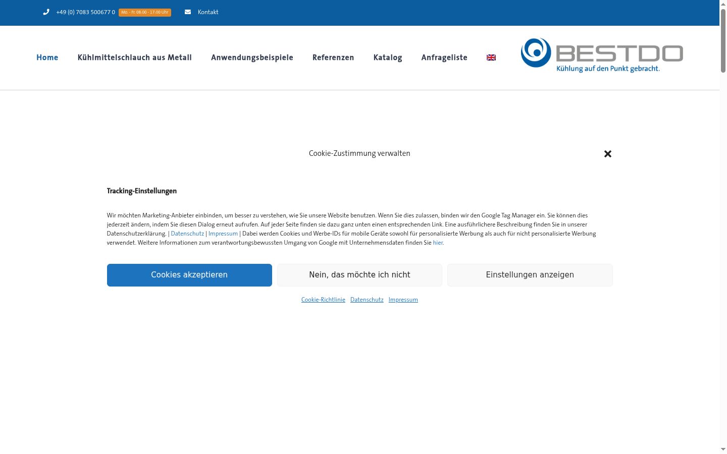 Screenshot del banner di consenso mostrato prima di qualsiasi interazione
