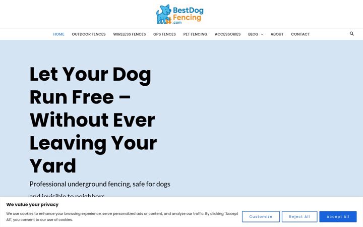 Screenshot of bestdogfencing.com