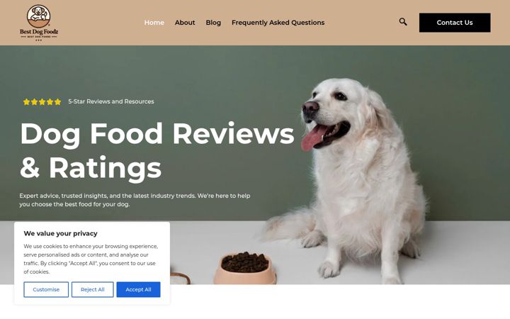 Screenshot of bestdogfoodz.com