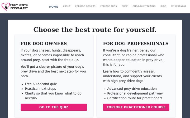 Screenshot of bestdoglearningandstuff.co.uk