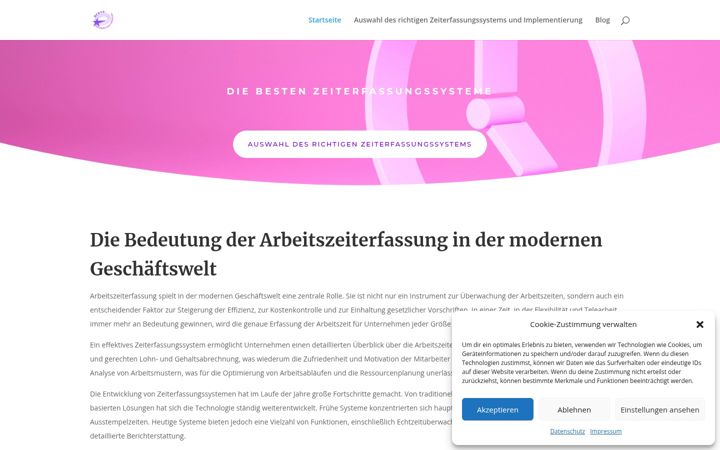 Screenshot of beste-arbeitszeiterfassung.de