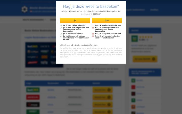 Screenshot of beste-bookmakers.nl