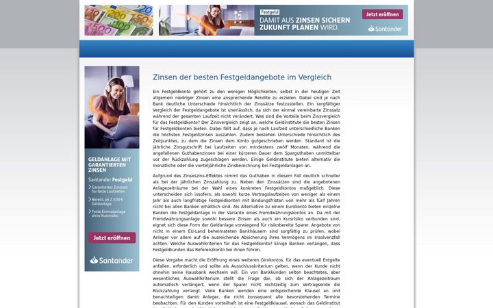 Zrzut ekranu beste-festgeldangebote.de