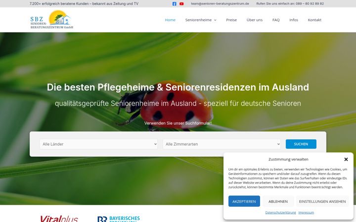 Screenshot of beste-seniorenheime.de