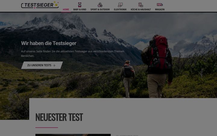 Skærmbillede af beste-testsieger.org