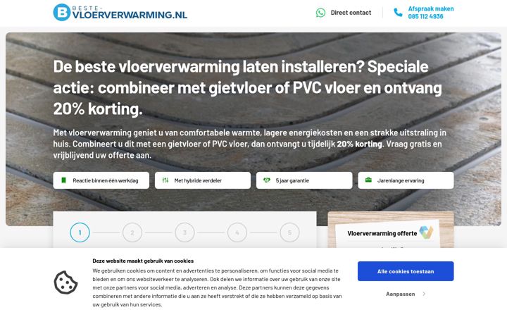 Screenshot of beste-vloerverwarming.nl