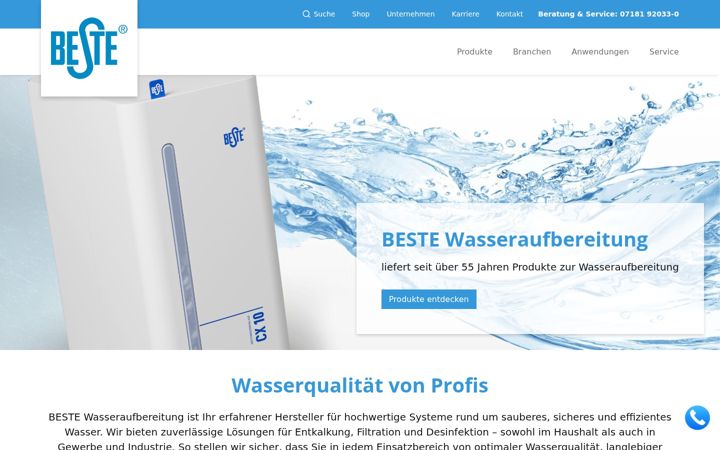 Zrzut ekranu beste-wasser.de
