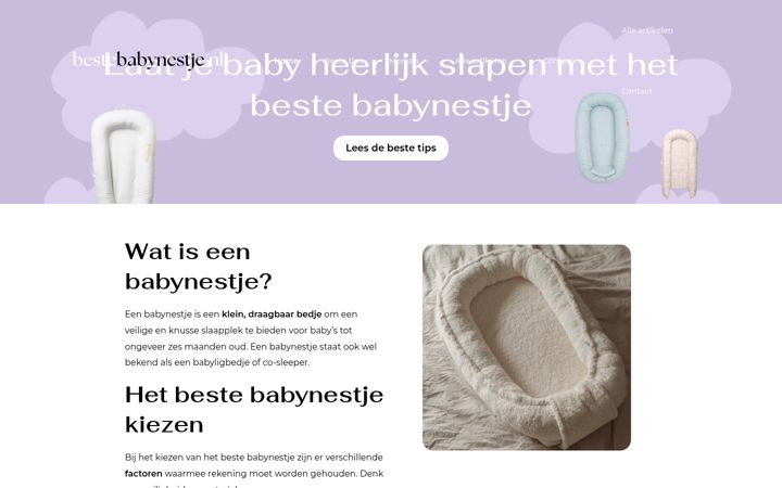 Captură de ecran a bestebabynestje.nl
