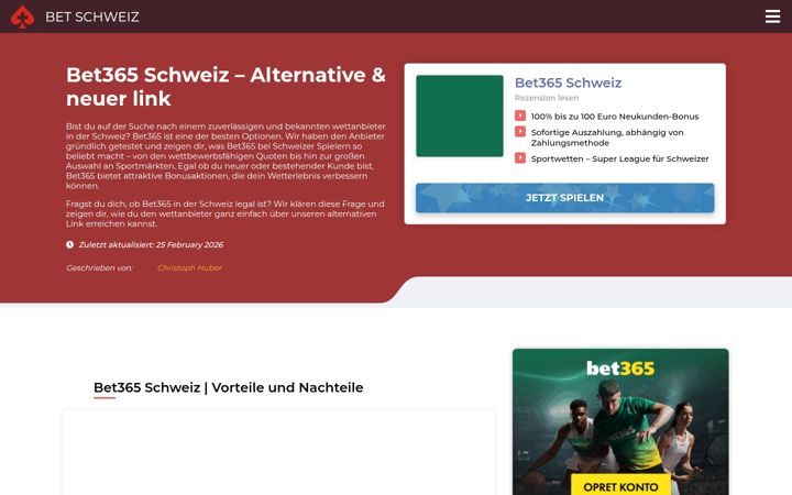 Екранна снимка на bestecasinosonline.ch