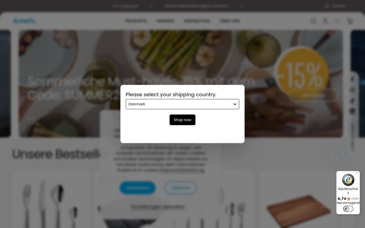 Screenshot of bestecke.de