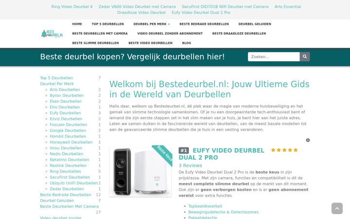 Screenshot of bestedeurbel.nl