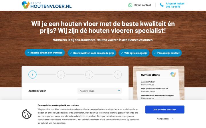 Screenshot of bestehoutenvloer.nl