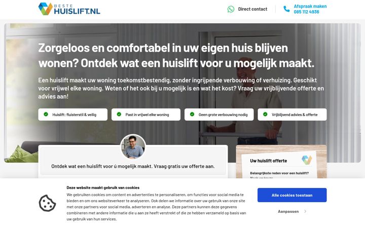 Screenshot of bestehuislift.nl