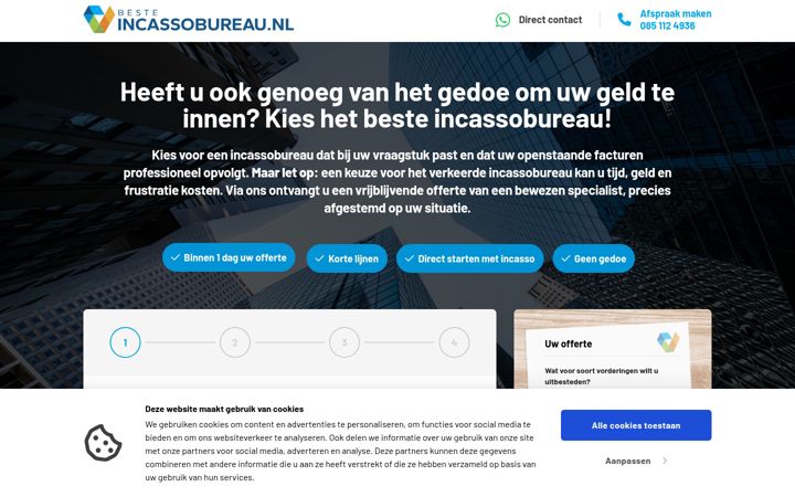 Screenshot of besteincassobureau.nl