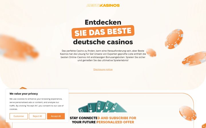 Screenshot of bestekasinos.com