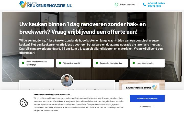 Screenshot of bestekeukenrenovatie.nl